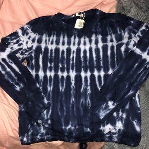 NWT Tie Dye Navy Shibori Top